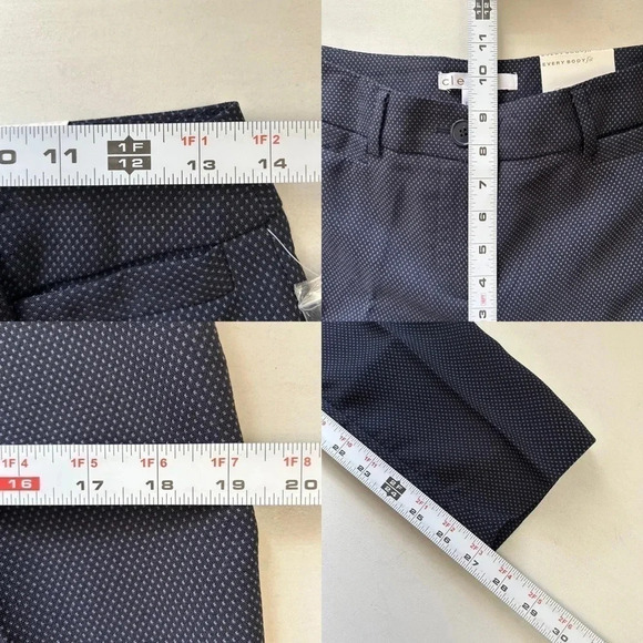 Cleo Every Body Polka  Dot Ankle Pant Navy Blue Size 2 NWT - Picture 12 of 15